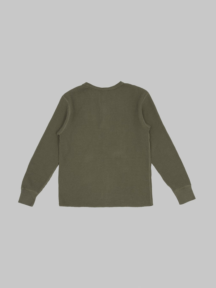 UES Thermal Big Waffle Henley T-Shirt Brown
