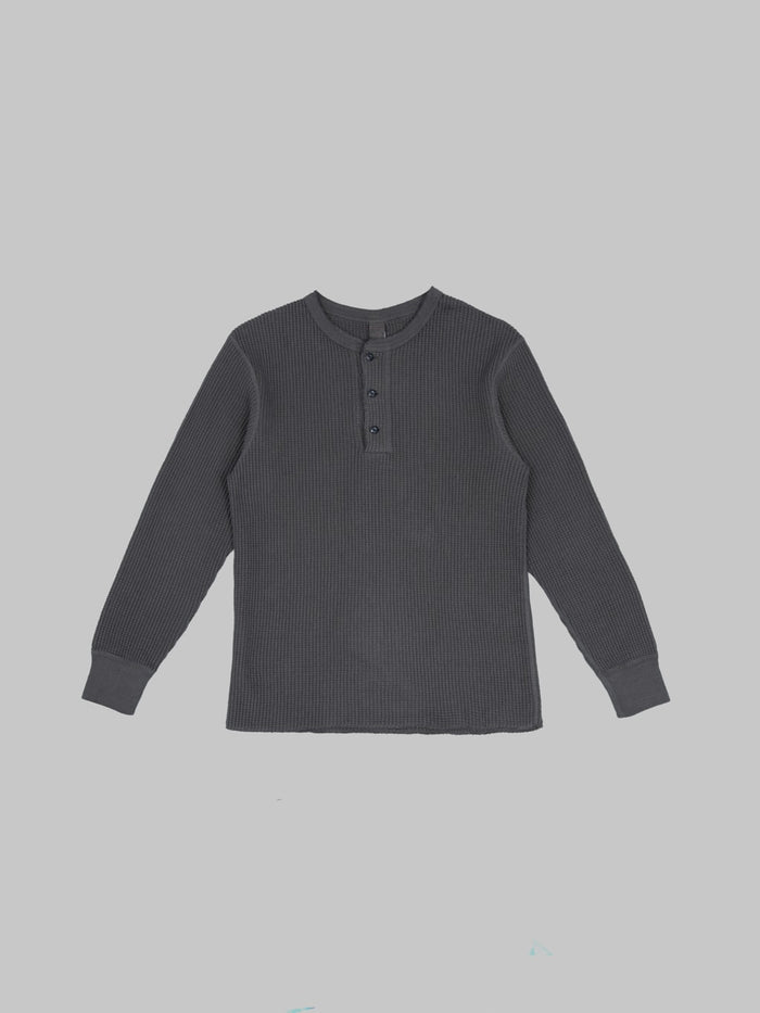UES Thermal Big Waffle Henley T-Shirt Steel Grey