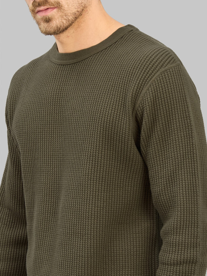UES Thermal Big Waffle T-Shirt Brown - Redcast Heritage Co.