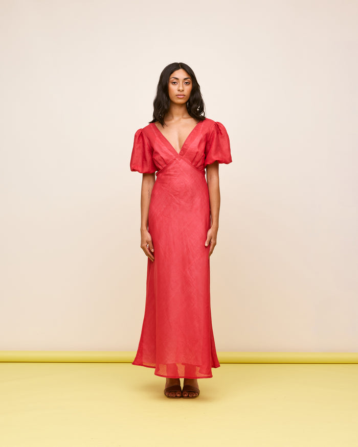 UMA RAMIE DRESS  SANGRIA