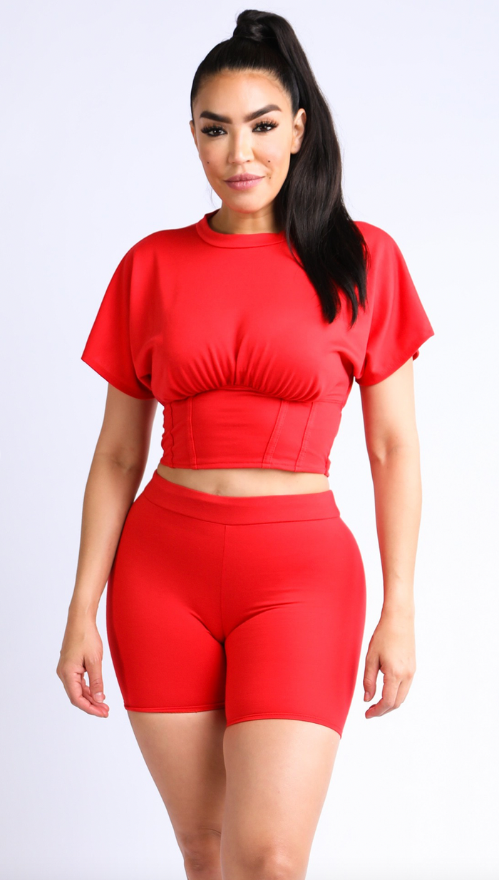 Unbothered  Biker Set - Red image 0