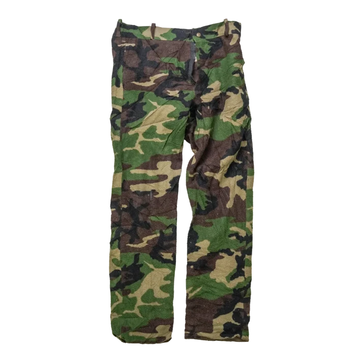 US Made Cabela's Woodland Camo Fleece Trousers - Large - Army & Outdoors - Cargo Trousers