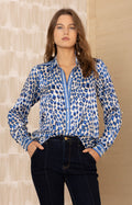 Vada Silk Top, color-Blue