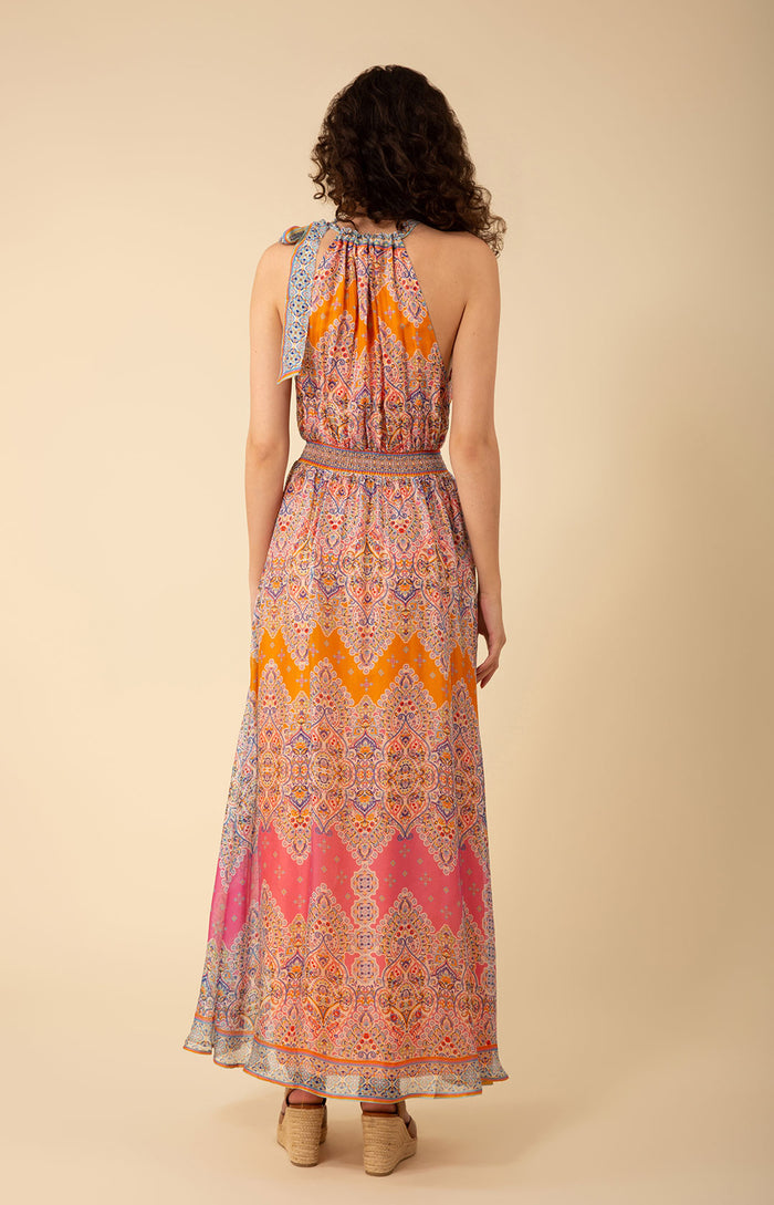 Vera Halter Maxi Dress, color_orange