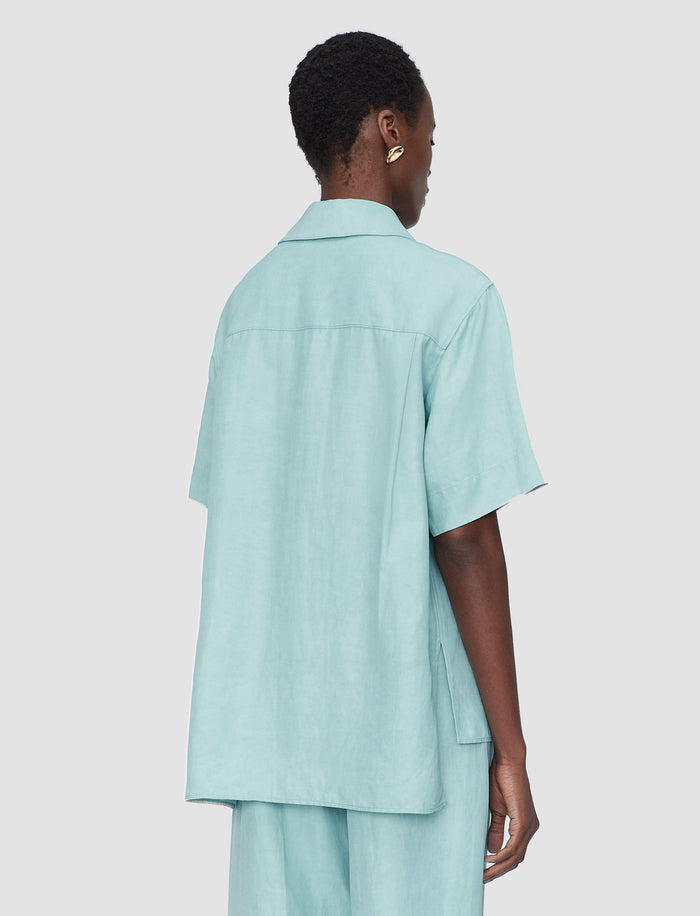 Blue Volu Light Linen Blend Shirt - Joseph