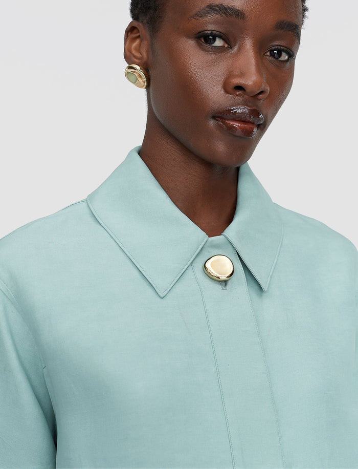 Blue Volu Light Linen Blend Shirt - Joseph