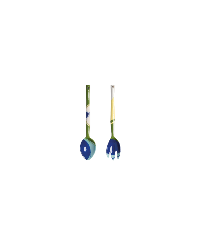WASCO SALAD SERVER SET BLUE