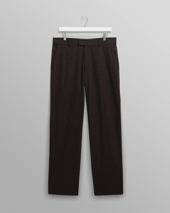 WAX London - Aston Wool Trouser Dark Brown Pinstripes - Kalifornia Jean Bar