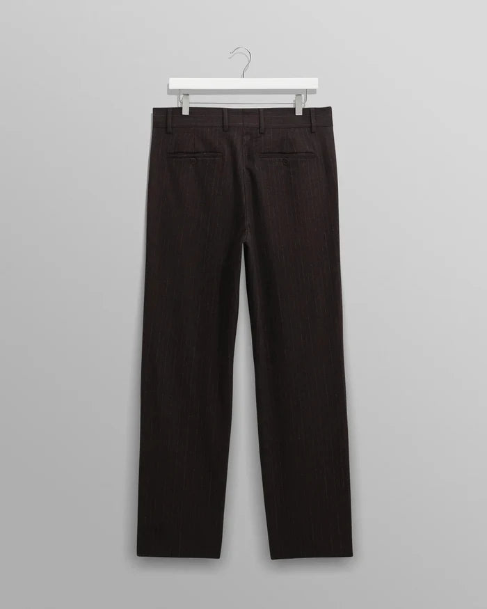 WAX London - Aston Wool Trouser Dark Brown Pinstripes - Kalifornia Jean Bar