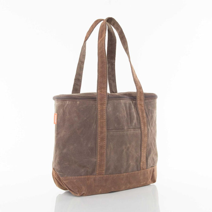 Waxed Canvas Large Lunch Tote Cooler Olive with Khaki