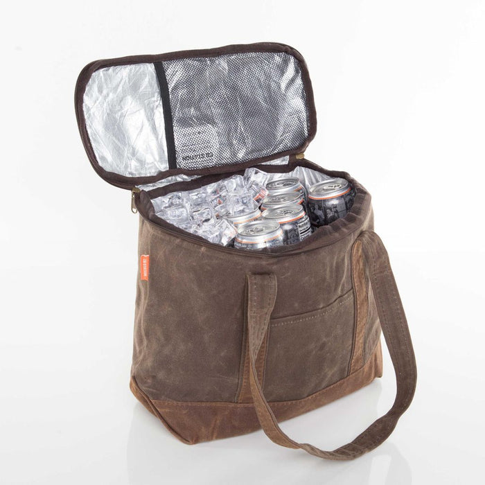 Waxed Canvas Large Lunch Tote Cooler Olive with Khaki
