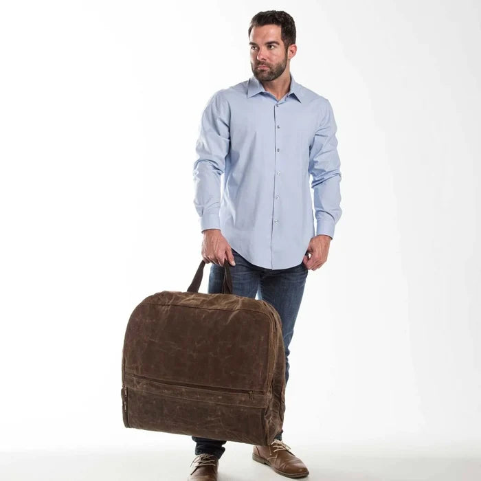 Waxed Garment Bag Olive with Khaki Trim*