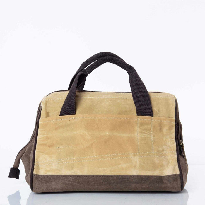 Waxed Tool Bag Bone with Olive