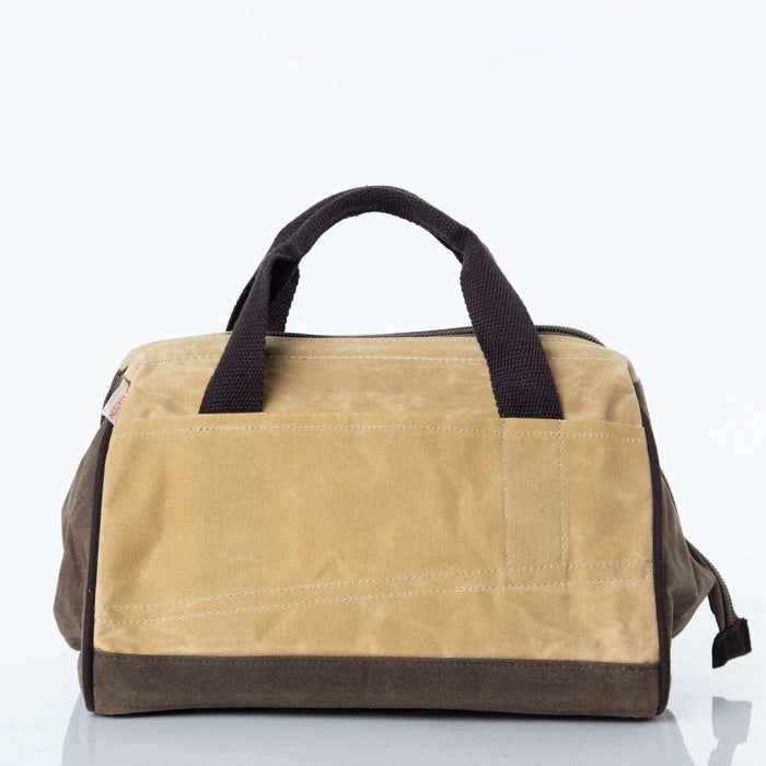 Waxed Tool Bag Bone with Olive