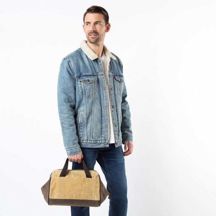 Waxed Tool Bag Bone with Olive