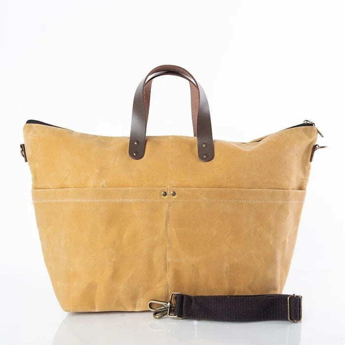 Waxed Traveler Tote Bone*
