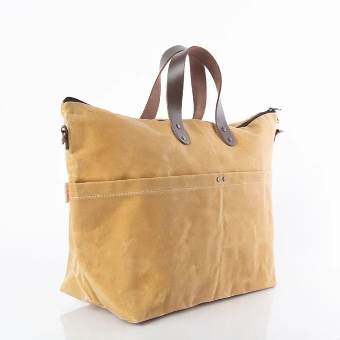 Waxed Traveler Tote Bone*