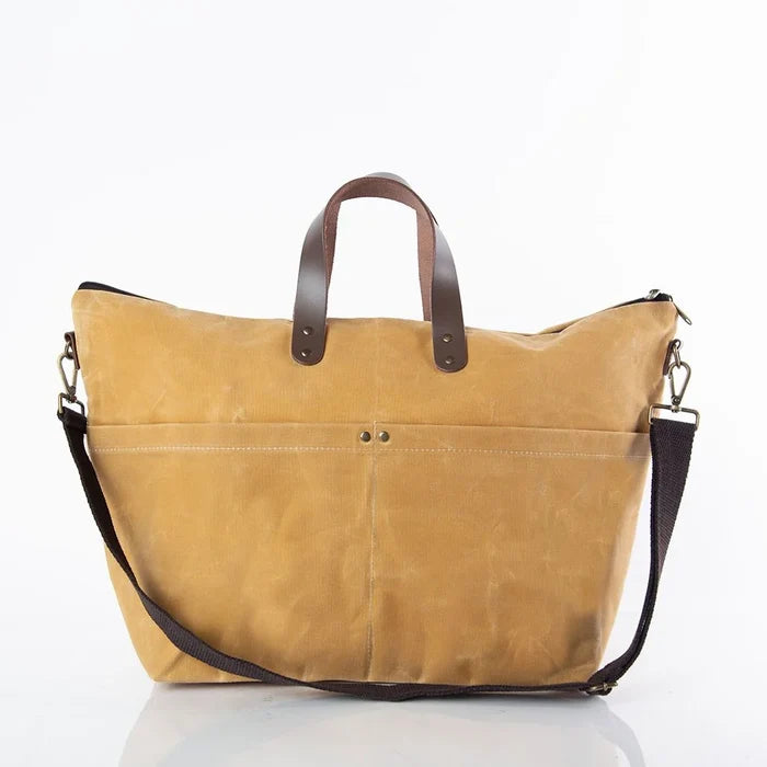 Waxed Traveler Tote Bone*
