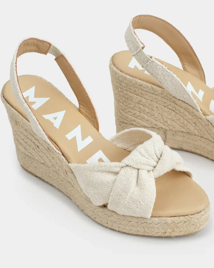 Wedges Manebi Wedge Espadrilles With Knot Natural Apoella