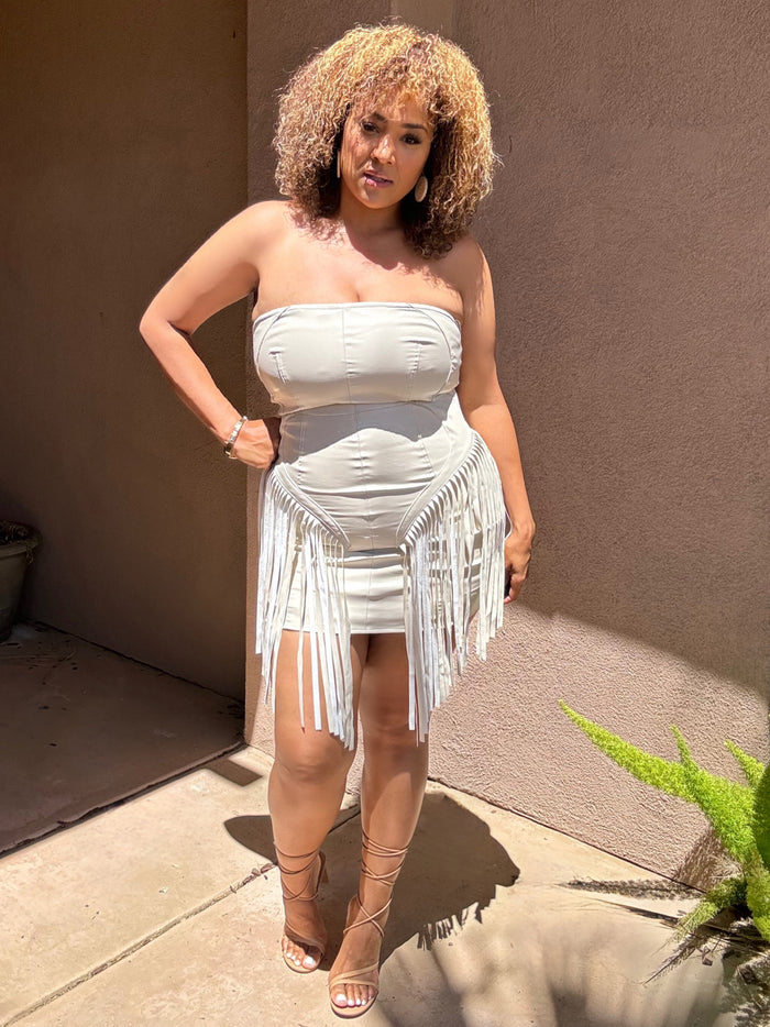 Western Fringe Leather Fest Dress image 2