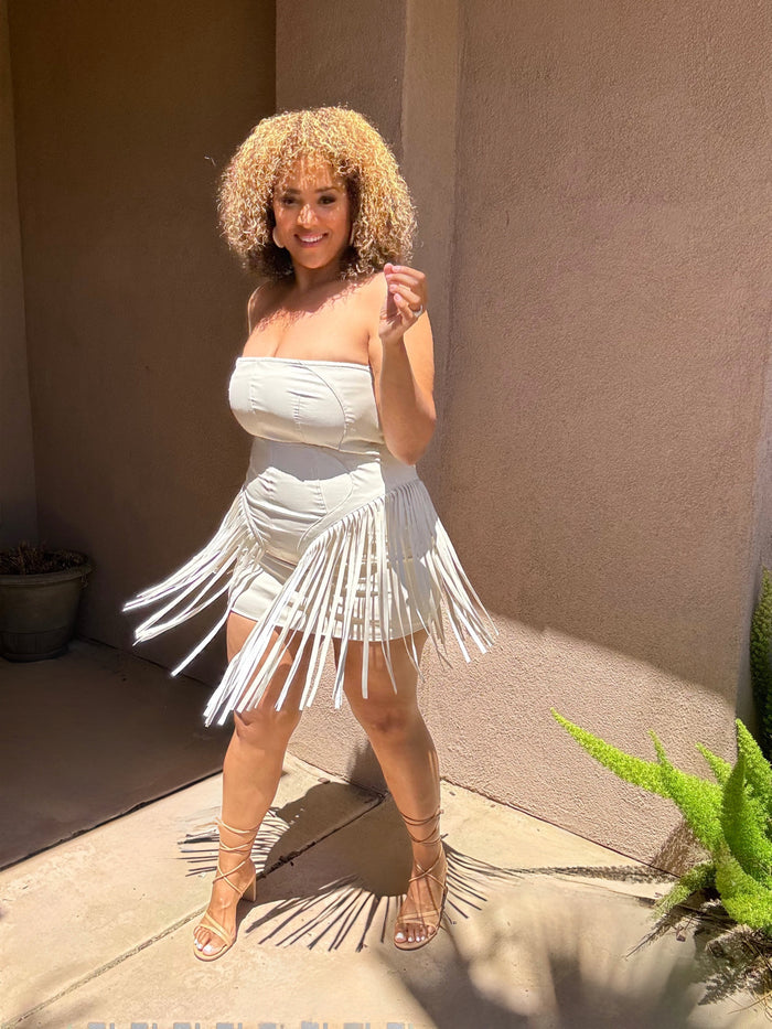 Western Fringe Leather Fest Dress image 4