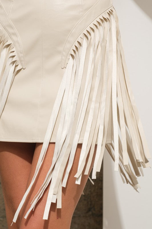 Western Fringe Leather Fest Dress image 7