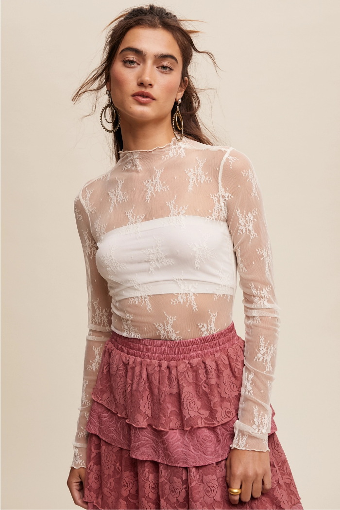 Whisper Sheer Lace Top image 3