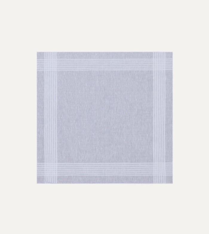White Cotton-Linen Handkerchief