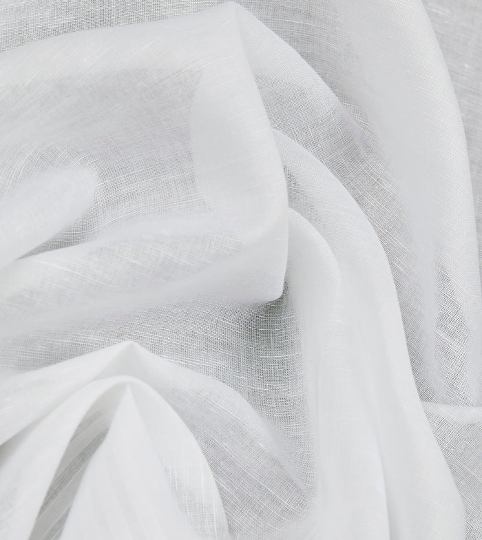 White Cotton-Linen Handkerchief