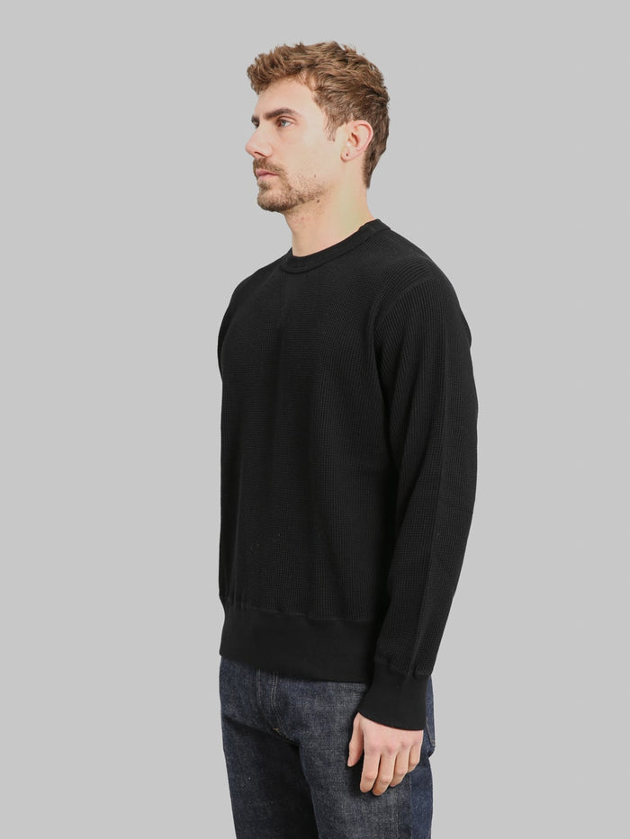 Whitesville Thermal T-Shirt V-Neck Black - Redcast Heritage Co.