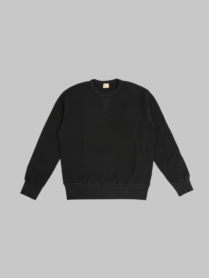 Whitesville Thermal T-Shirt V-Neck Black - Redcast Heritage Co.