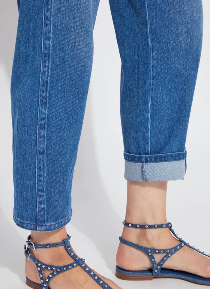 Winslet Cuffed Barrel Crop Denim | Mid Wash