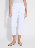 Lysse Winslet Cuffed Barrel Crop Denim | White
