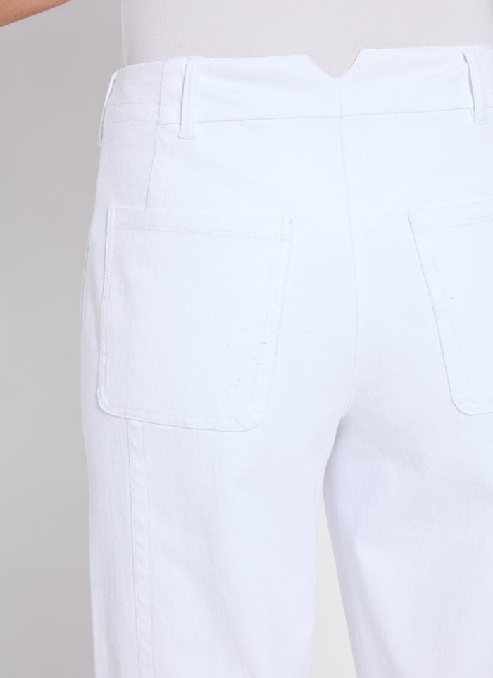 Winslet Cuffed Barrel Crop Denim | White