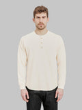 Wonder Looper Cashmere Blend Honeycomb Henley Ecru front look