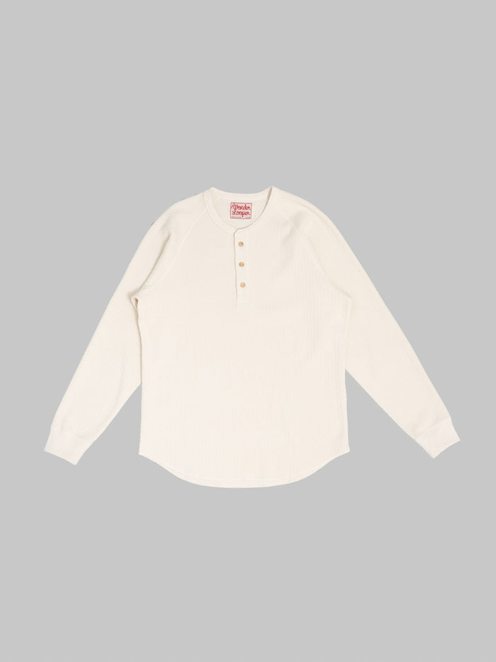 Wonder Looper Cashmere Blend Honeycomb Henley Ecru front