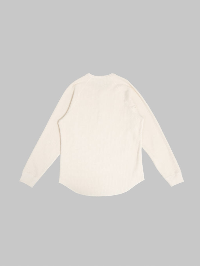 Wonder Looper Cashmere Blend Honeycomb Henley Ecru back