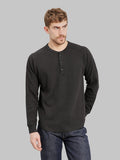 Wonder Looper Cashmere Blend Honeycomb Henley Sumi Black styled