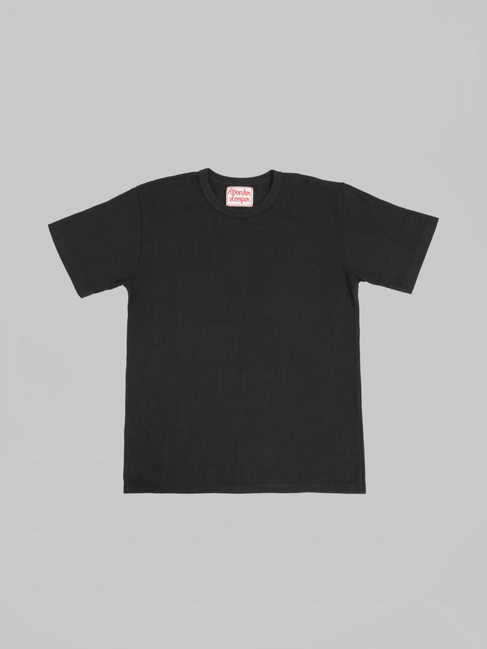 Wonder Looper ELS Recycled Cotton Slub Crewneck TShirt Black front