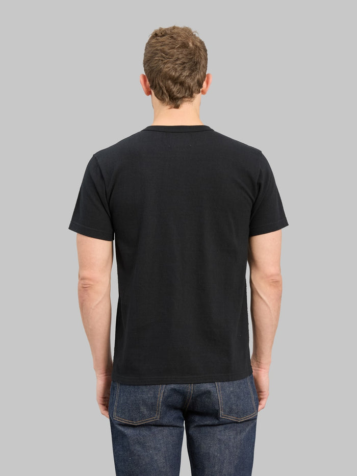 Wonder Looper ELS Recycled Cotton Slub Crewneck TShirt Black back fit