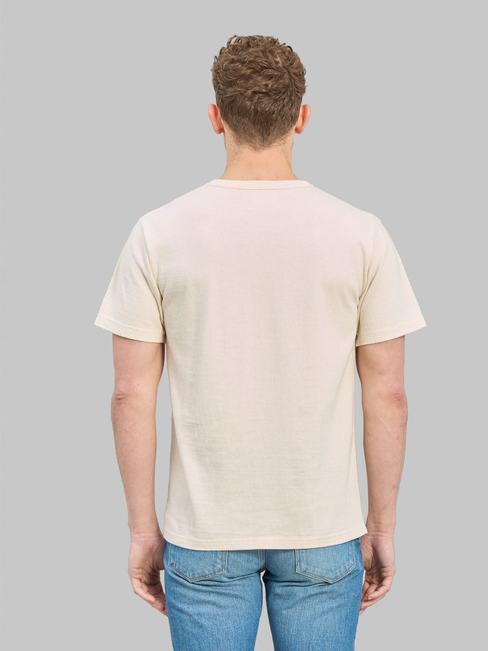 Wonder Looper ELS Recycled Cotton Slub Crewneck TShirt Ecru back look