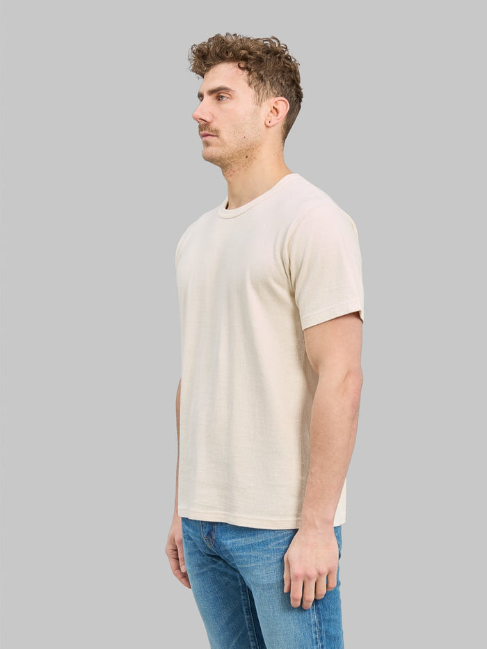 Wonder Looper ELS Recycled Cotton Slub Crewneck TShirt Ecru side look