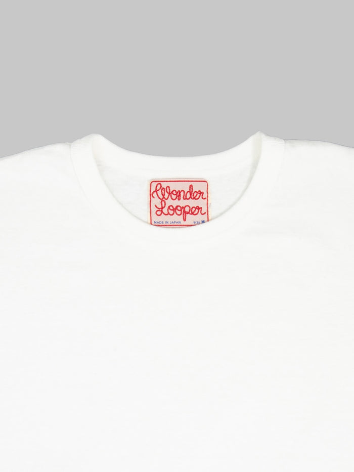 Wonder Looper ELS Recycled Cotton Slub Crewneck TShirt White collar