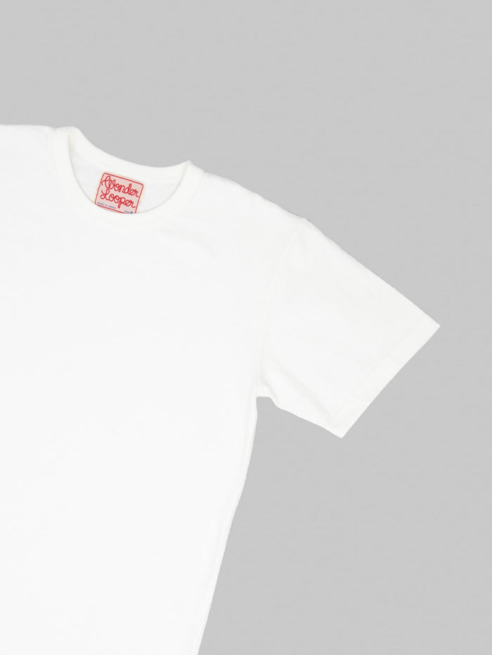 Wonder Looper ELS Recycled Cotton Slub Crewneck TShirt White chest