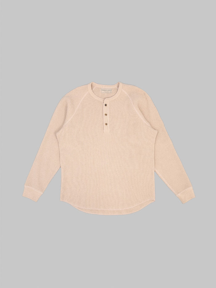 Wonder Looper Foxfibre Heavyweight Waffle Henley Coyote 15 front