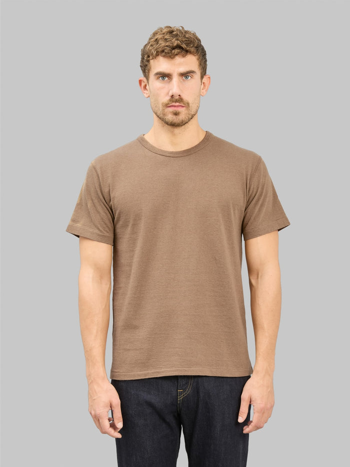 Wonder Looper Iron Mordant Foxfibre Tsuriami Crewneck TShirt Coyote 70 front look