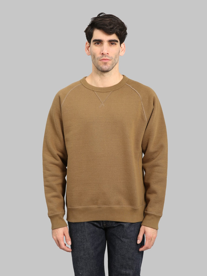 Wonder Looper Pullover Crewneck 876gsm Double Heavyweight French Terry Dune front look