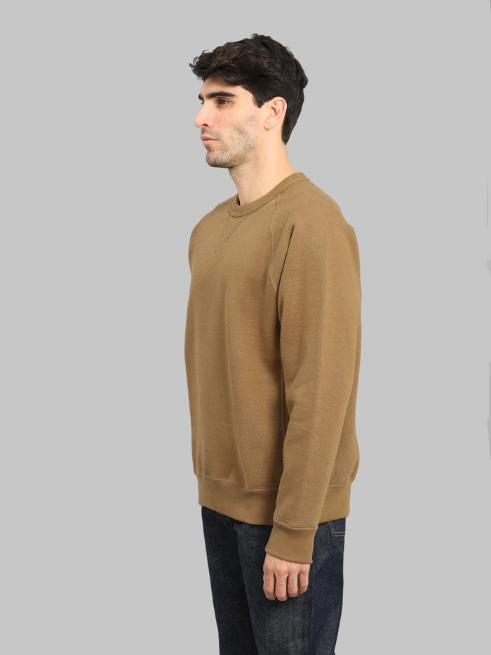 Wonder Looper Pullover Crewneck 876gsm Double Heavyweight French Terry Dune side look
