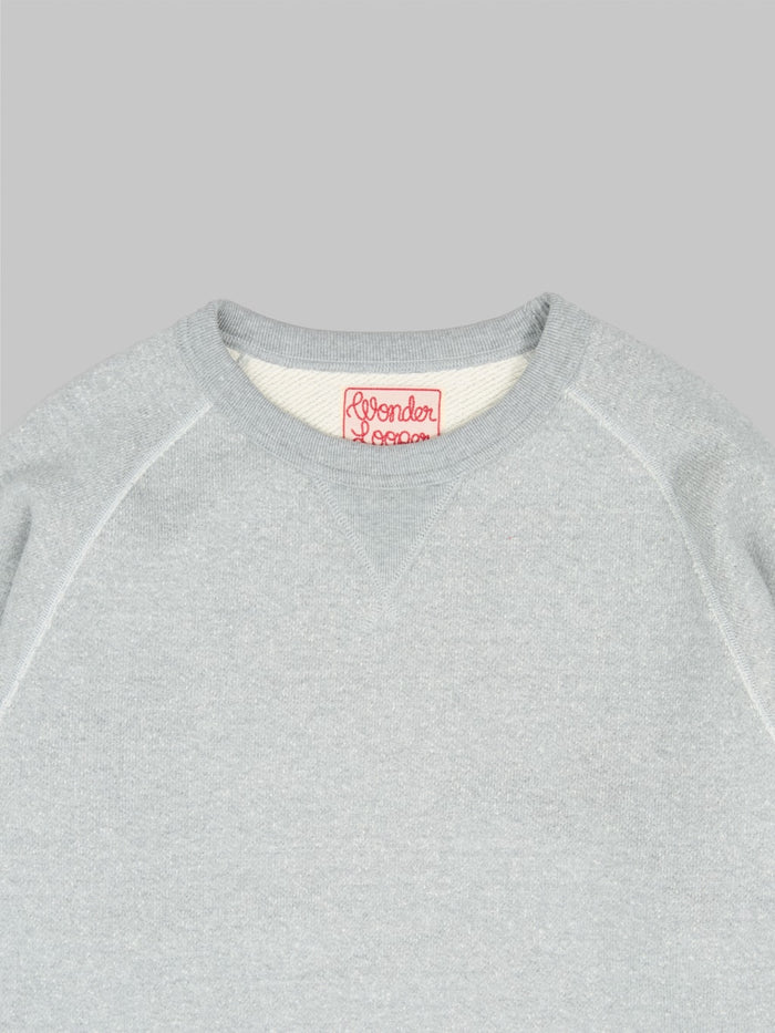 wonder looper pullover crewneck double heavyweight french terry heather grey  chest