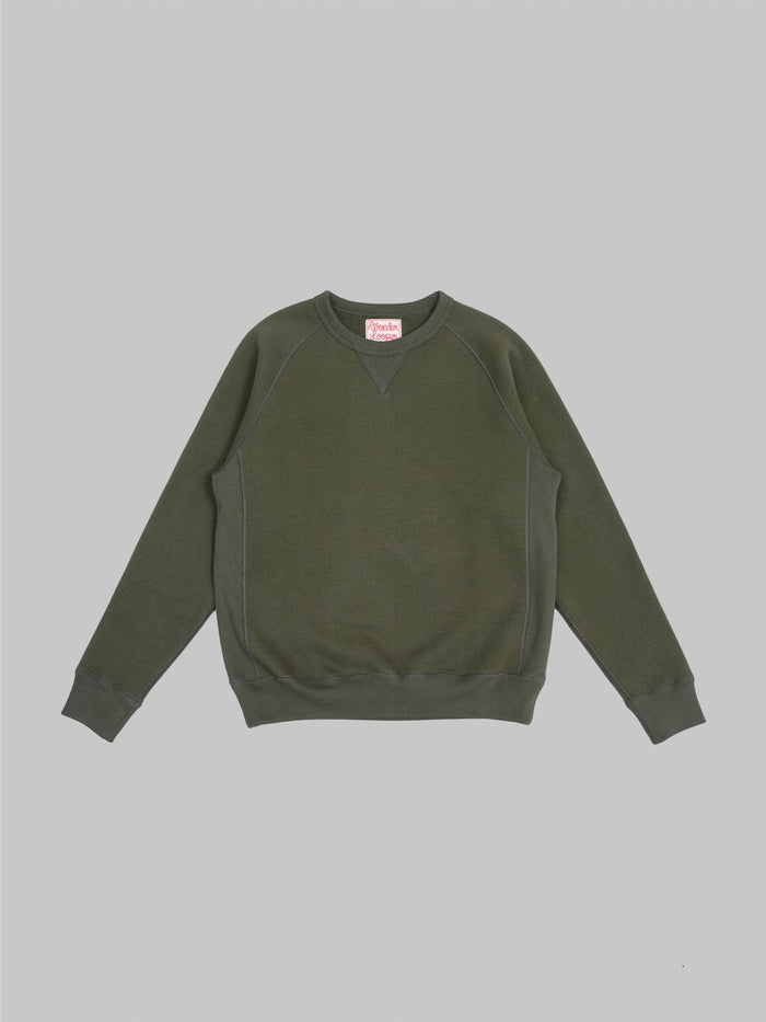 wonder looper pullover crewneck double heavyweight french terry khaki front